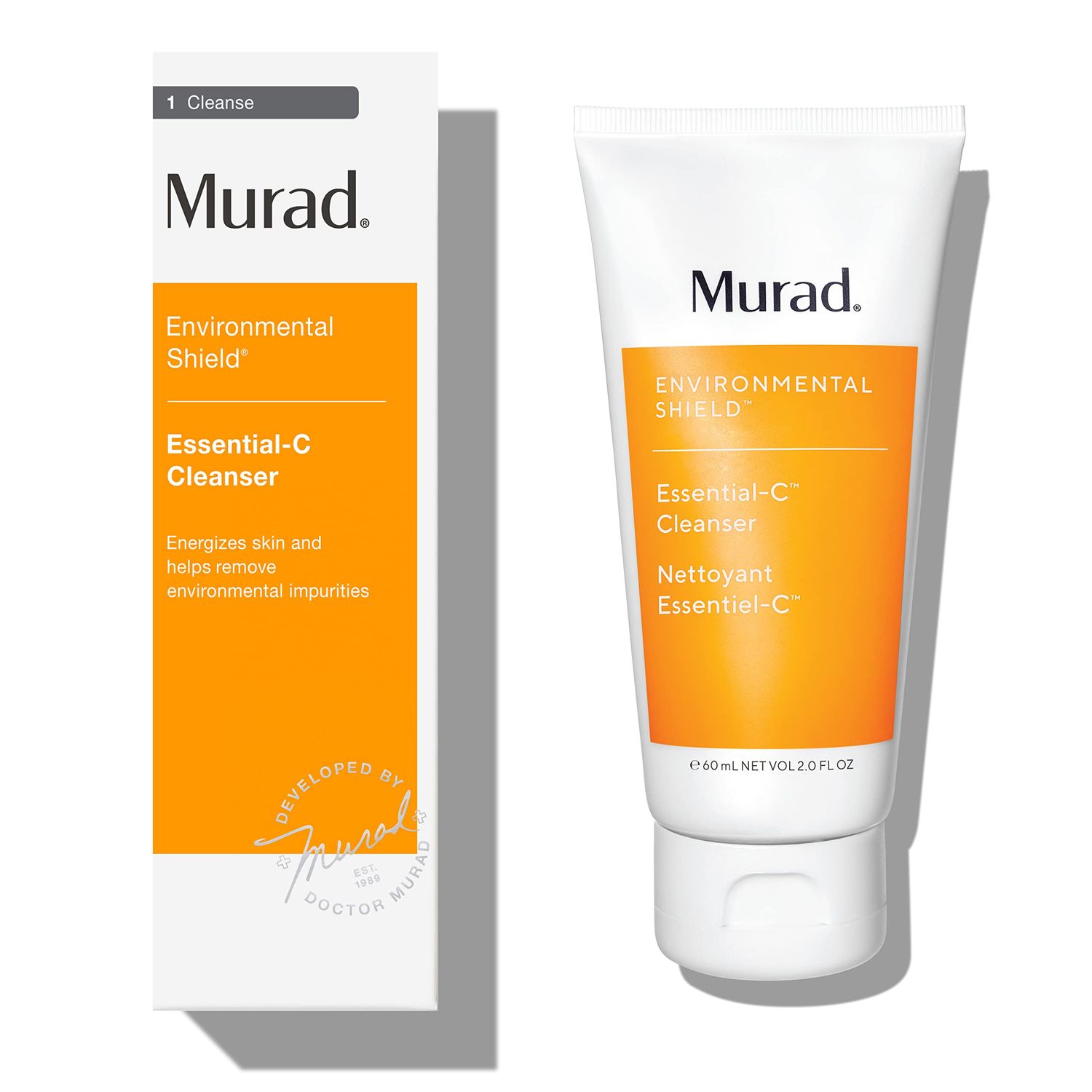 Murad Essential-C Facial Cleanser - Foaming Gel Face Wash- Vitamin &amp; Antioxidant Rich Treatment Backed by Science, 2 Fl Oz