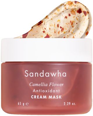 SanDaWha SKINCURE Camellia Flower Cream Mask - Antioxidant, Petal-Infused Wash-Off Facial Mask, Anti-Aging &amp; Hydrating Treatment for Dry and Rough Skin, Illuminates &amp; Refreshes, 2.3 fl. oz.