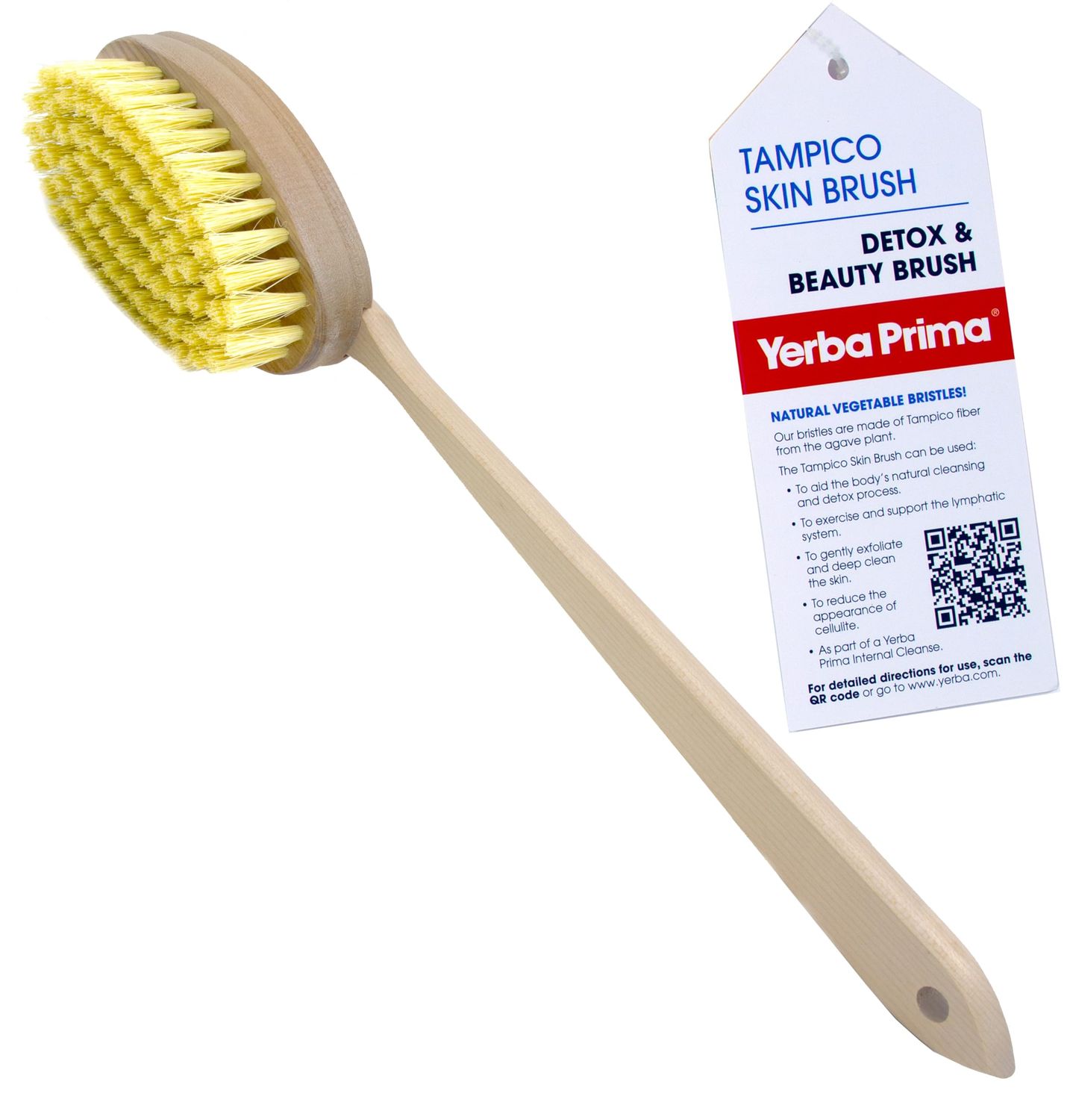 Yerba Prima Tampico Skin Brush for Exfoliation and Blood Circulation - 1 Brush