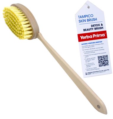 Yerba Prima Tampico Skin Brush for Exfoliation and Blood Circulation - 1 Brush