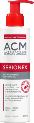 Sebionex Foaming Gel Face - Body (200mL) ACM Laboratoire Dermatologique