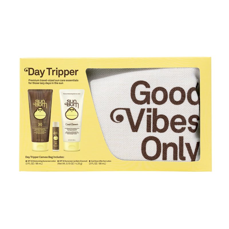 Sun Bum Premium Day Tripper | Travel-Sized Sun Care Pack with Sunscreen Lotion, Sunscreen Lip Balm and Hydrating Cool Down Lotion | Broad Spectrum UVA/UVB Protection