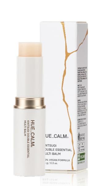 Korean Skincare Multi Balm - Hue Calm Kintsugi Double Essential Balm | Vegan Anti-Aging, Brightening &amp; Hydrating Stick with Shea Butter &amp; Peptides
