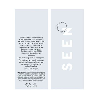 SEEN Restore Scalp Serum, Fragrance-Free - Clinically Proven, Dermatologist-Developed Hydrating Serum, Promotes Healthy Scalp, Safe for Sensitive &amp; Eczema-Prone Skin
