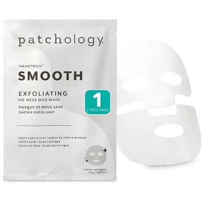 Patchology Smooth SmartMud Clay Mask For Face - No Mess White Kaolin Mud Mask w/Lactic Acid &amp; Salicylic Acid for Exfoliating &amp; Smoothing Skin - Face Mask Skin Care for Women &amp; Men (1 Count)