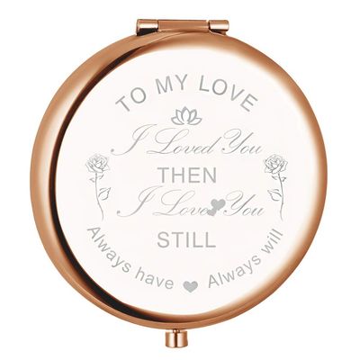 sedmart Wife Gifts from Husband,to My Love Engraved Compact Makeup Mirror,Christmas Birthday for Women,Wife Birthday Gifts