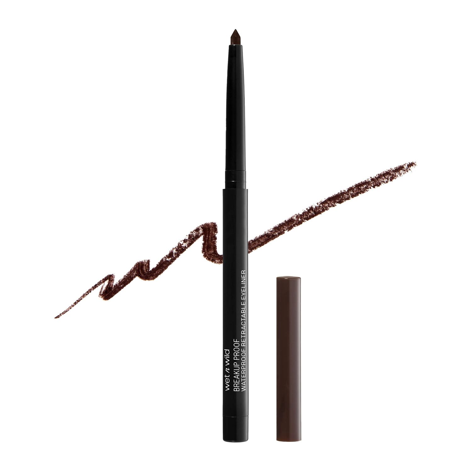 wet n wild Mega Last Breakup Proof Retractable Eyeliner - Ultra-Fine Brush, Waterproof,16-Hour Long-Lasting Wear - Cruelty-Free &amp; Vegan - Dark Brown