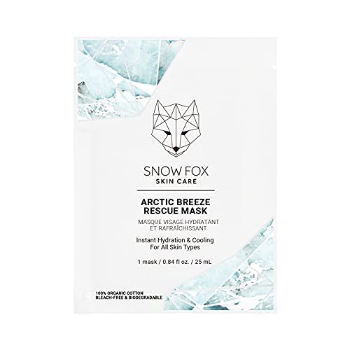 Snow Fox Skincare Arctic Breeze Rescue Mask with Peppermint &amp; Aloe Vera Juice, 1 Pack