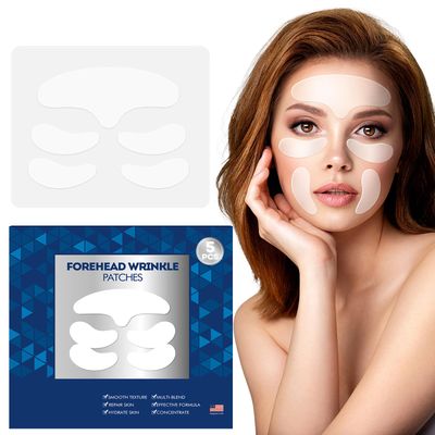 ZQJKLE Silicone Forehead Wrinkle Patches - Face Patches,5pcs Reusable Under Eye and Smile Line Patches, Anti Wrinkle Patches, Forehead &amp; Face Wrinkles Treatment