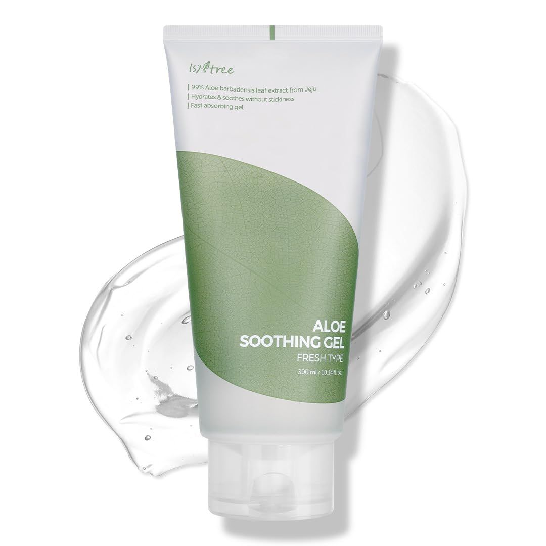 IsNtree Aloe soothing gel fresh type 300ml, 10.14 fl.oz | Aloe vera 50% | Comforts sensitive skin | Refreshes and hydrates the skin