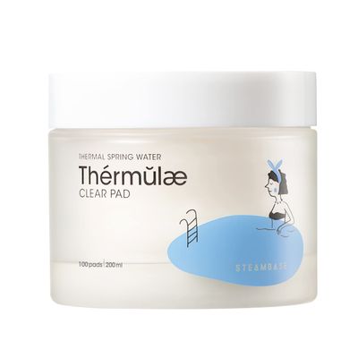 STEAMBASE Thermulae Clear Pads 100 Sheets | Facial Toner Pads | Hyaluronic Acid Complex | Hydrating Nutrient Rich Essence to Restore Balanced Complexion | Korean Skin Care K Beauty, 6.76 fl oz