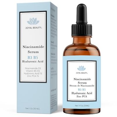 JOYAL BEAUTY Niacinamide B3 Vitamin B5 Gel Serum with Hyaluronic Acid and Zinc PCA for Face Skin Smoothness Pores Hydrating Correcting