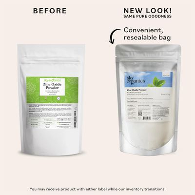 Sky Organics - Zinc Oxide Powder, 16 oz - Non-Nano &amp; Uncoated - Make Your Own Lotion, Deodorant, Cream, Soap - DIY Essentials - Resealable Bag - Natural, Vegan &amp; Cruelty Free - Beauty &amp; Personal Care