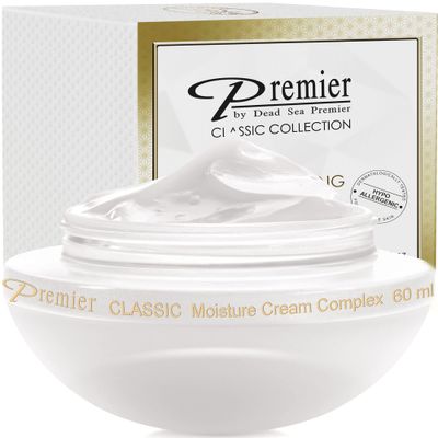 Premier Dead Sea Classic moisture complex cream normal to dry skin, sensitive skin, Anti-Aging to Smooth Wrinkles, Lightweight, Non-greasy Facial Cream, Vitamin A &amp; E, Ginkgo 2.4 FL.oz
