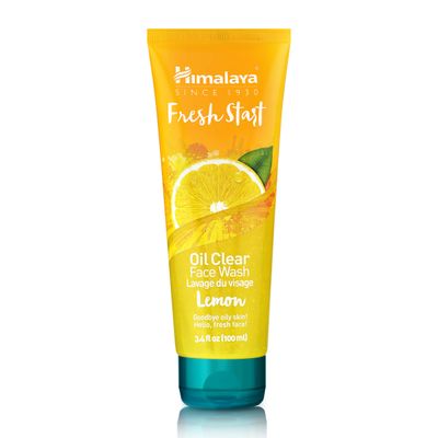 Himalaya Fresh Start Oil Clear Lemon Face Wash, Daily Facial Cleanser for Clean, Soft, Healthy-Looking, Hydrated Skin, Non-Drying for All Skin Types, 3.38 oz