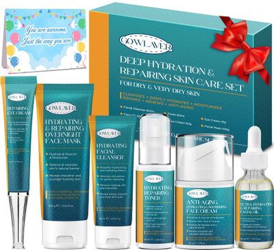 Skin Care Set for Teens Kids Womens Stocking Stuffers,Anti-Aging Deeply Hydrates Repairs Skincare Gift Set for Dry Skin,Facial Skin Care Products Routine Kit Christmas Beauty Gift Set for Women