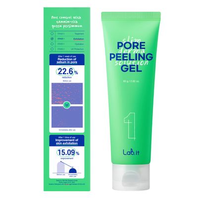 Lab.it Pore Peeling Gel | Pore Minimizer for Face, Pore-Erasing Facial Exfoliating Gel, Dead Skin Cells Remover, Glass Skin, Gentle Exfoliation, Korean Skincare, Dermcosmetics (80g, 2.82 oz.)