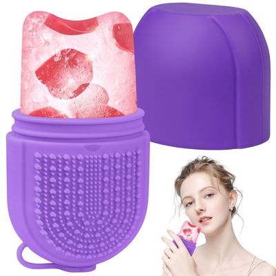 QiqaMole Ice Mold for Face,Ice Face Roller,Ice Roller Silicone Facial and Eye,Reusable Facial Treatment to Tone Skin &amp; De-Puff The Eye Area and Lubricate The Skin