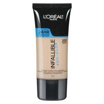 LOral Paris Makeup Infallible Up to 24HR Pro-Glow Foundation, Nude Beige, 1 fl oz.