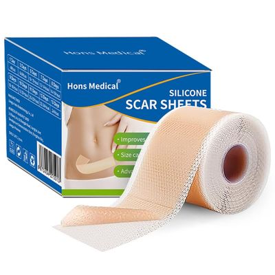 Medical Grade Silicone Scar Sheets 1.6&quot;x 157&quot; Roll-4M Keloid Scars Removal C-Section Scar Strip Painless Treatment Resuable Tummy Tuck Tape Professional for Surgical Incision,Acne,Burn Scar