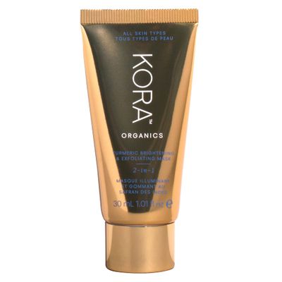 KORA Organics Turmeric Brightening &amp; Exfoliating Mask, Multi-Use Facial Scrub, Polish &amp; Illuminate, Certified Organic Exfoliating Face Mask, Cruelty Free, 1.01 fl oz