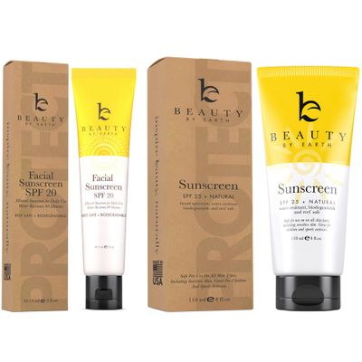 Mineral Sunscreen Set - Face Sunscreen SPF 20 &amp; Body Sunscreen Lotion SPF 25, Zinc Oxide Sunscreen, Reef Friendly Sunscreen, Travel Sunscreen &amp; Facial Sunscreen, Great Baby Sunscreen &amp; Kids Sunscreen