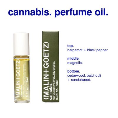 Malin + Goetz Cannabis Perfume Oil, 0.3 Fl. Oz. - Men & Women Rich & Earthy Scented Oil, Fragrance Oil, Roll On Mini Perfume Body Oil, Vegan & Cruelty-Free