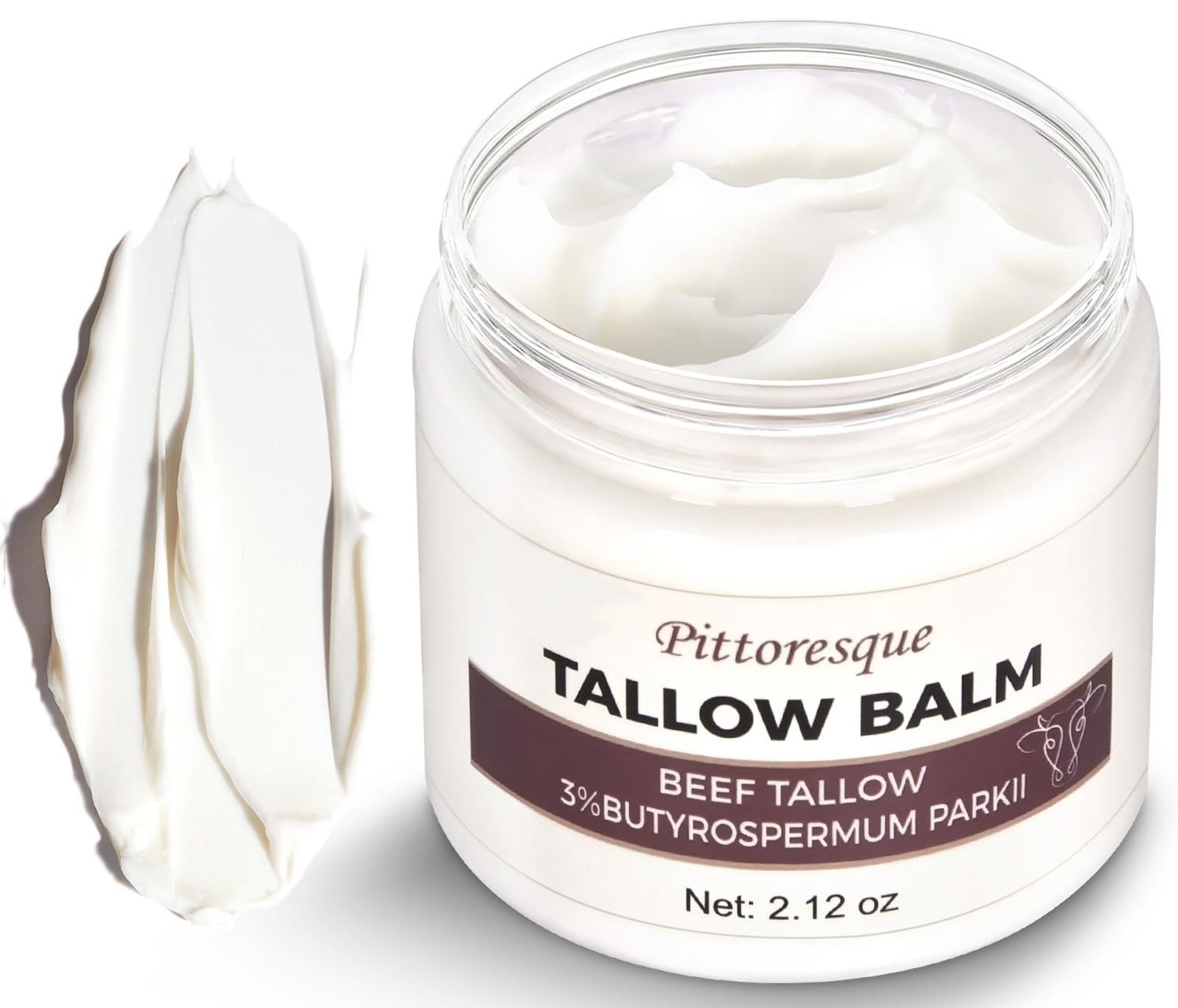 Pittoresque Beef Tallow,Nourishing Tallow Balm 2.12oz Rich Moisturizer for Face and Body Care