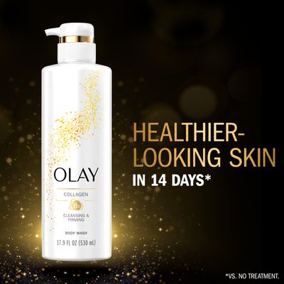 Olay Body Wash Cleansing &amp; Firming for Women with Collagen and Vitamin B3, 20 fl oz (Pack of 4)