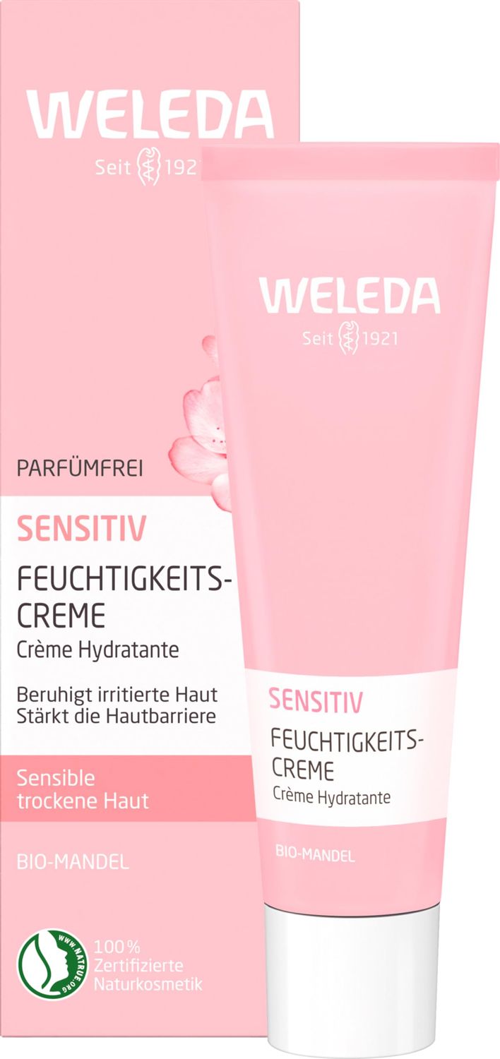 Weleda Sensitive Care Face Cream, 1 Fluid Ounce, Fragrance Free, Plant Rich Moisturizer with Sweet Almond Oil