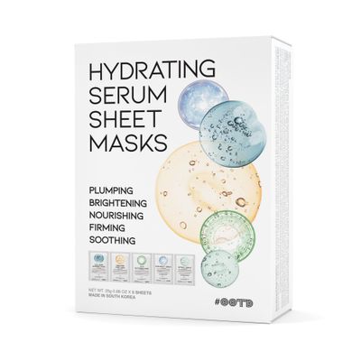 Hydrating Sheet Mask Starter Kit Variety Pack for Skin Care, Dry, Ance, Sensitive Skin, Korean Vegan Facial Sheet Mask for Men &amp; Women, Collagen, Cica, Ceramide, Hyaluron, Retinol 5EA