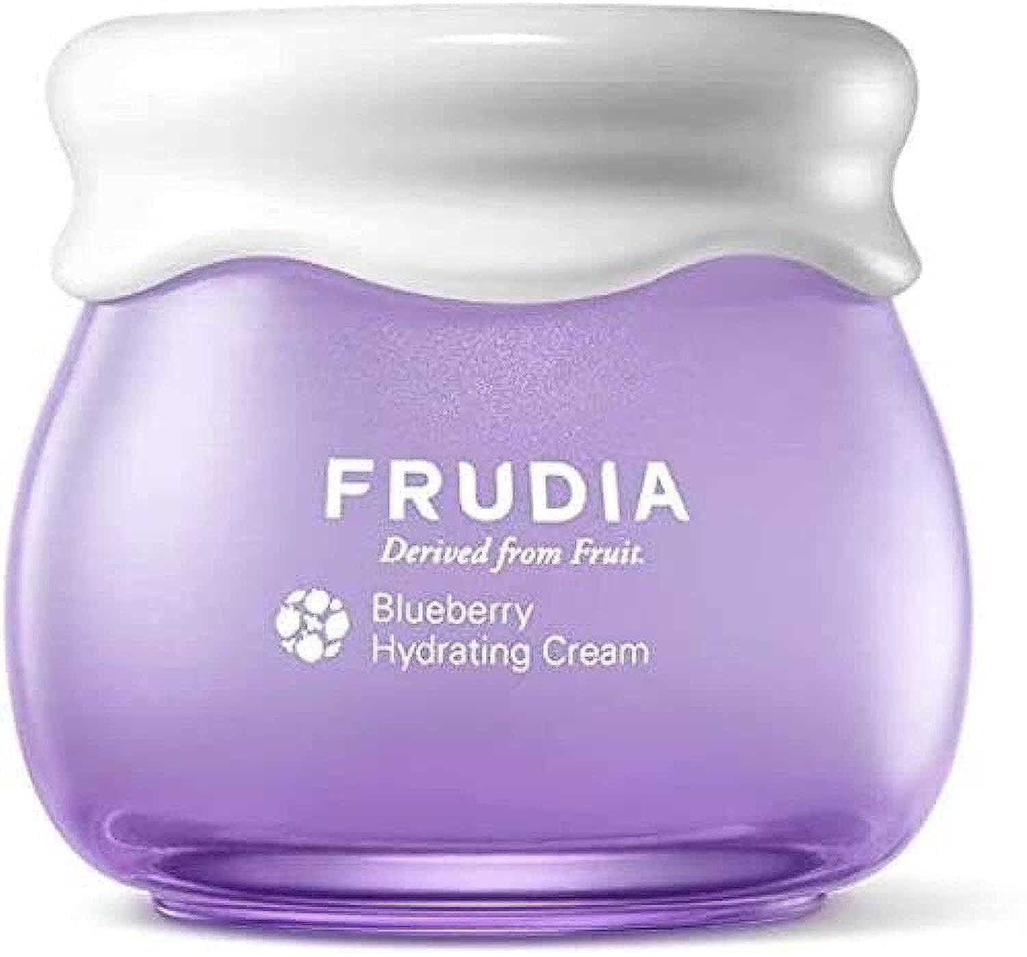 WELCOS FRUDIA Blueberry Hydrating Intensive Cream Mini | Deep Hydration Vegan Facial Moisturizer w/Blueberry Extract, Vegan Panthenol, WS BS Care EX Korean Skin Care Moisturizer Face Cream 0.33 fl oz