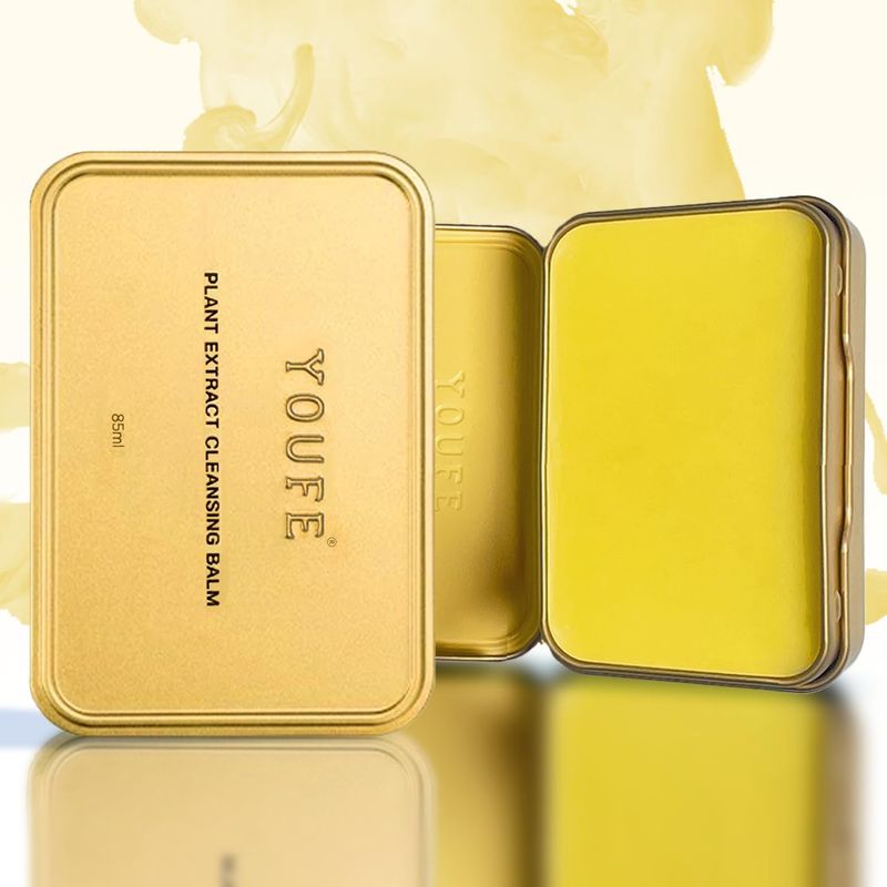 YOUFE Vitamin E Cleansing Balm, EraseFX Makeup Remover Balm, Vegan, Clean Beauty, Hydrating, Slim Metal Tin with Magnetic Spatula, Suitable for All Skin Types, 3oz (85g)