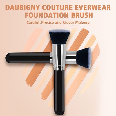 Makeup Brush Daubigny Flat Top Foundation Brush for Liquid Makeup Premium and Professional Make Up Foundation Brush Perfect for Mineral Foundation Highlight Flawless Powder Buffing Blending (Black)