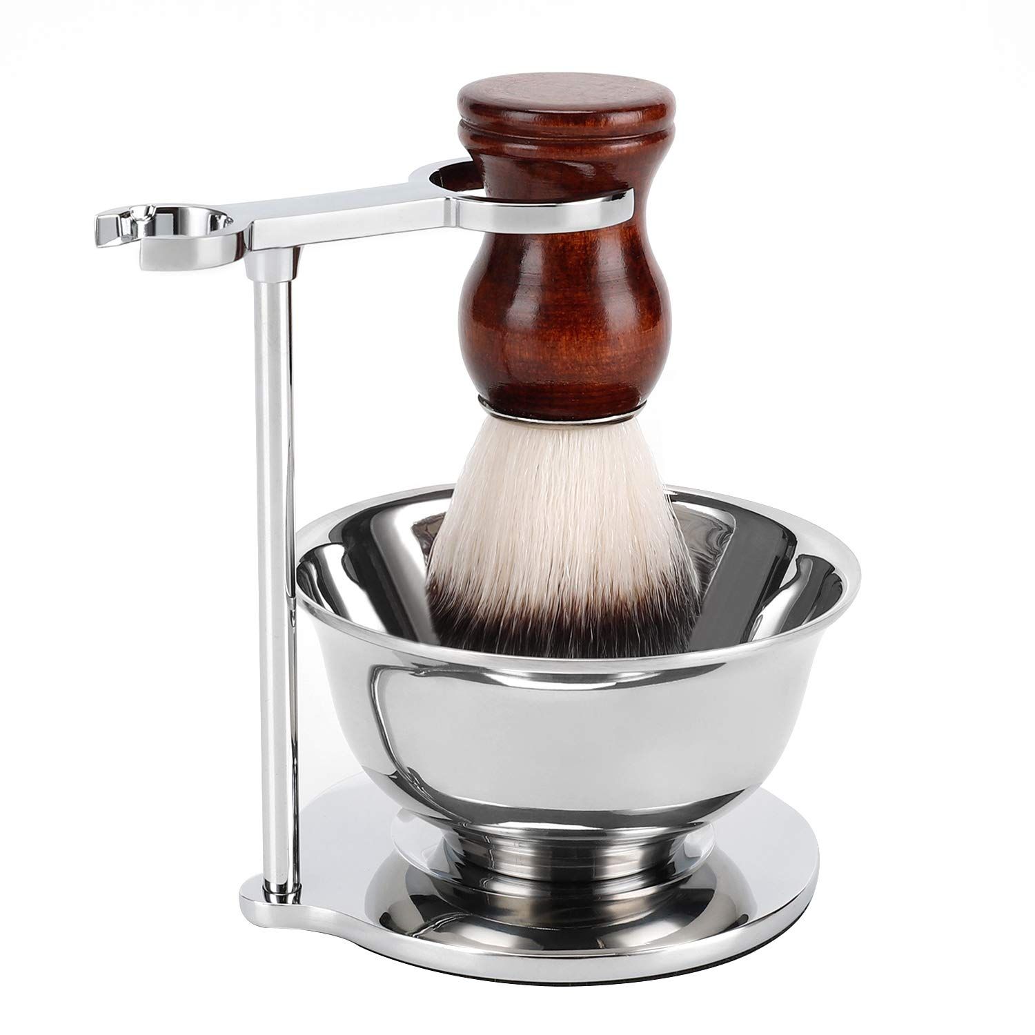 SANWA Deluxe Shaving Kit for Men,Stainless Steel Shaving Razor&amp;Brush Stand Holder Soap Bowl Shave Brush Kit,Boyfriend Husband Dad Birthday Fathers Day for Him