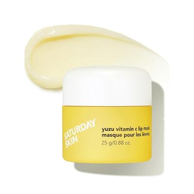 Saturday Skin Yuzu Vitamin C Lip Mask Overnight Lip Sleeping Mask Moisturizing For All Skin Types Softer &amp; Smoother Pout Lip Balm Hydrating Infused with Vitamin B5 Non-Sticky, Vegan &amp; Cruelty-Free