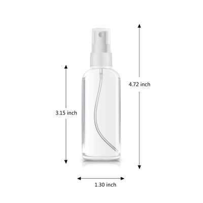 ZEROFIRE 4 Pack Spray Bottles 2oz Clear Plastic Empty Refillable Mini Spritzer for Travel, Cleaning, Gardening, Skin Care Atomizer for Essential Oils, Perfume