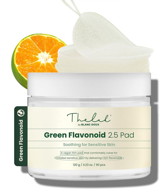THE LAB BY BLANC DOUX Green Flavonoid 2.5 Toner Pads (90 pcs.) - Gentle Soothing &amp; Calming, Infused with Flavonoids and Naturally-derived Extracts, Ideal for Sensitive Skin