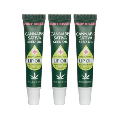 Ruby Kisses Hydrating Lip Oil Cannabis Sativa Hemp Seed RLO04D1 (3 PACK)
