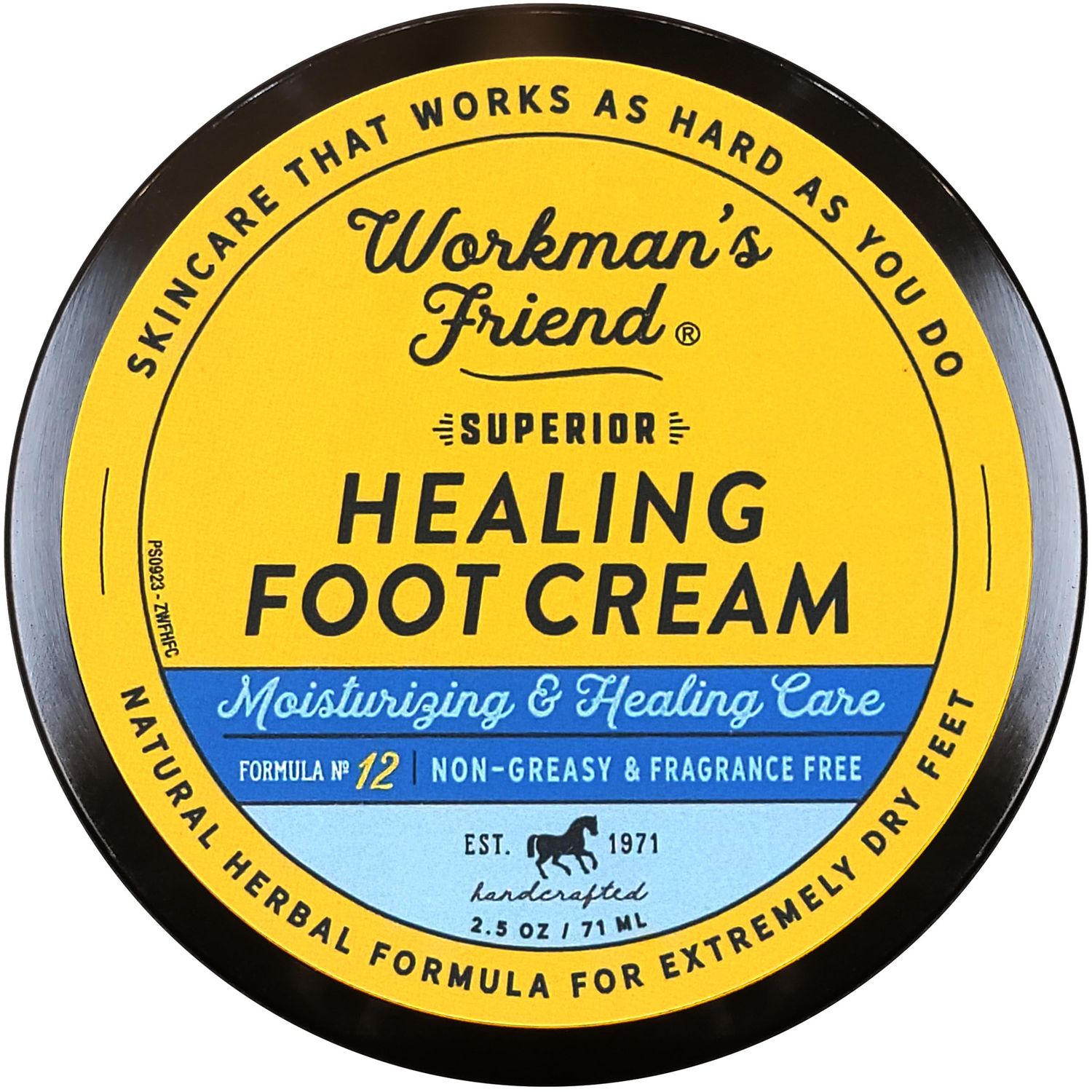 WORKMAN&#39;S FRIEND Superior Healing Foot Cream - Intense Moisturizer - Heals Extremely Dry &amp; Cracked Skin - 2.5 ounce