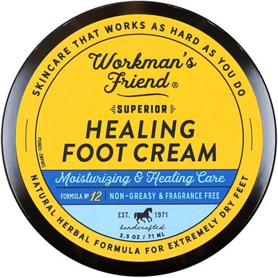 WORKMAN&#39;S FRIEND Superior Healing Foot Cream - Intense Moisturizer - Heals Extremely Dry &amp; Cracked Skin - 2.5 ounce