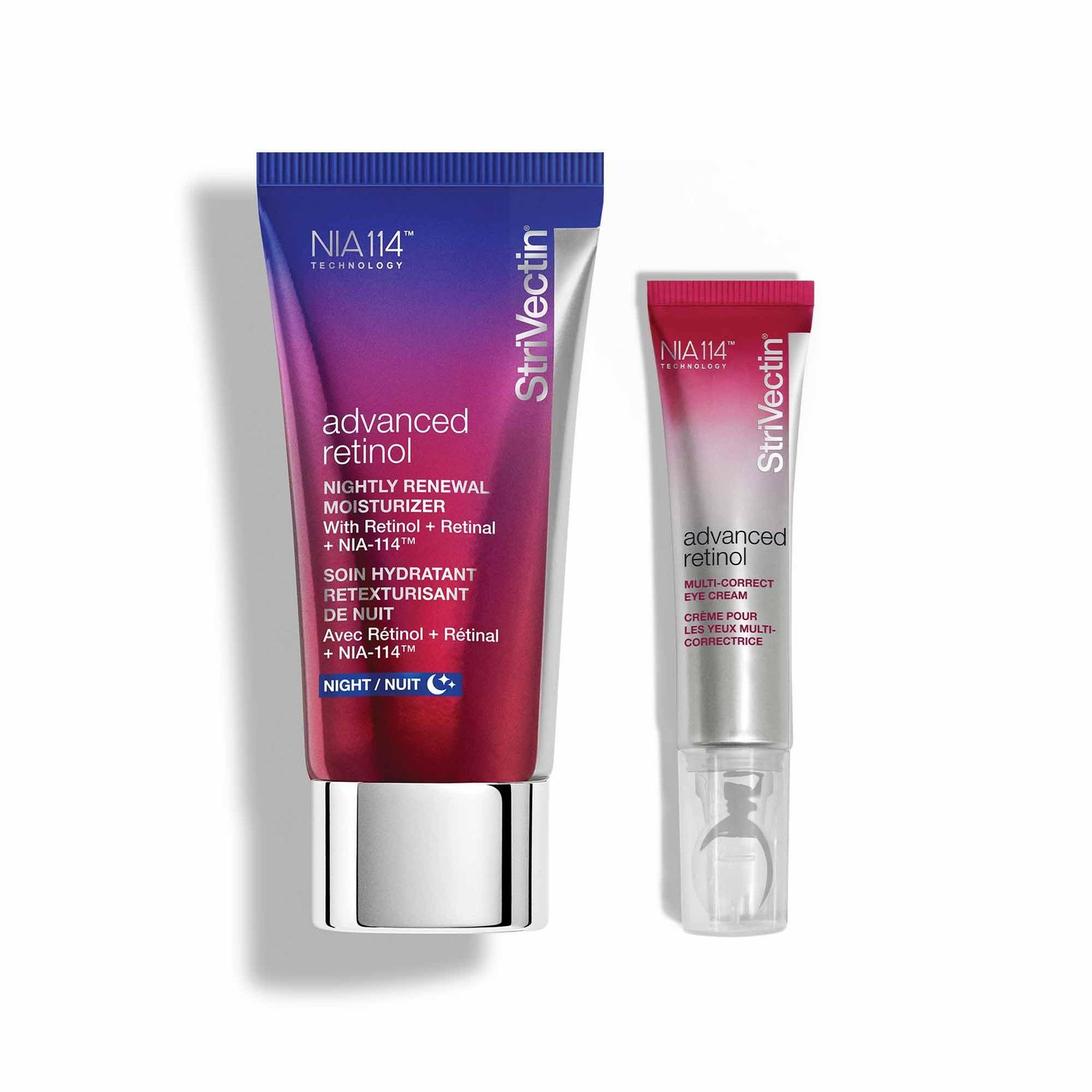 StriVectin Advanced Retinol Discovery Kit with Retinol Night Moisturizer, 1 oz &amp; Multi Correct Eye Cream 0.5 oz, 2 Piece Kit for Wrinkles and Fine Lines