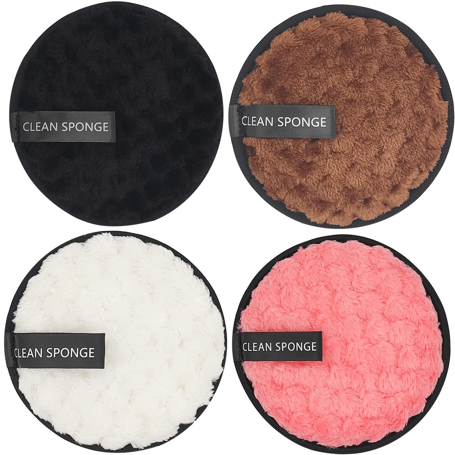 Yimingbuty Reusable Soft Makeup Remover Pads for All Skin - 4 pack Microfiber Face Rounds Wipes Heavy Mascara Eye Shadow Facial Cleansing Puffs Foundation, Washable Removal Cloth, Chemical Free
