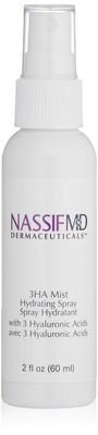 NassifMD 3HA Instant Hydrating Facial Mist - Contains 3 Types of Hyaluronic Acid to Keep Your Face Refreshed and Hydrated, Decreases Look of Skin Puffiness, Dark Circles and Fine Lines (2 fl oz)