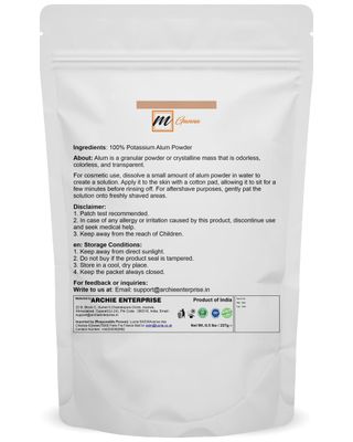 mGanna 100% Natural Alum Powder for Clear and Glowing Skin and Health 100 GMS / 0.22 LBS