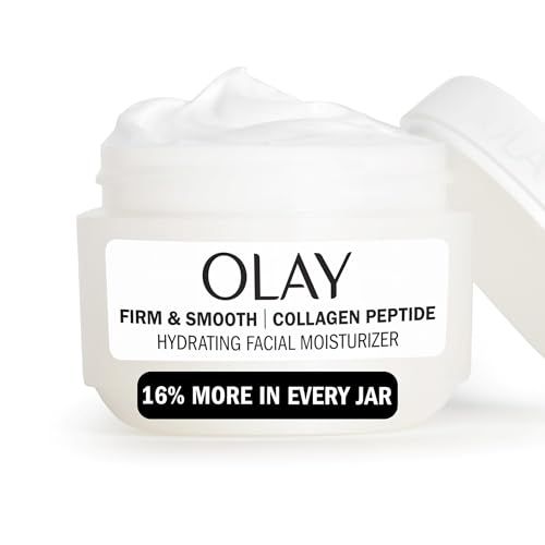 Olay Firm &amp; Smooth Collagen Peptide Face Moisturizer, 2 oz Fragrance Free Firming Face Cream for Hydration and Skin Renewal, Recyclable Eco Jar Packaging
