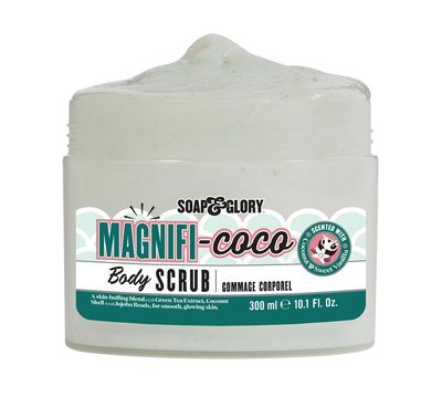 Soap & Glory Magnificoco Buff and Ready Coconut Body Scrub - Smoothing & Buffing Body Scrub - Coconut Scented Body Polish - Body Scrub with Green Tea Extract (300ml)