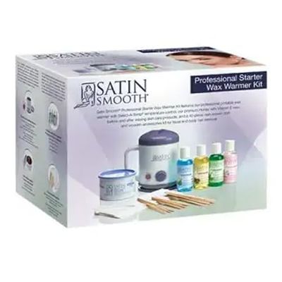 Satin Smooth Select-A-Temp Starter Kit - Adjustable Temperature Wax Warmer with Hair Removal Wax and Accessories, Professional Waxing Kit for Face and Body