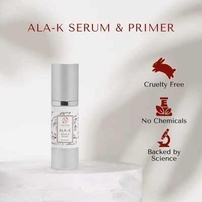Nylynn Ala-K Serum and Primer - Alpha Lipoic Acid Serum, Reduce Fine Lines & Wrinkles - Antioxidant Vitamin K Anti Aging Serum for Face - DMAE Serum for Face to Soothe & Brighten Skin