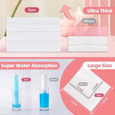 ICOTLE Disposable Face Towels, 10"12" Facial Towelettes Disposable, Makeup Remover Dry Wipes for Sensitive Skin, Makeup Removing, Cleansing, Nursing, Travel